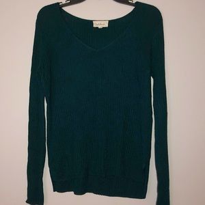 Side slit v neck sweater